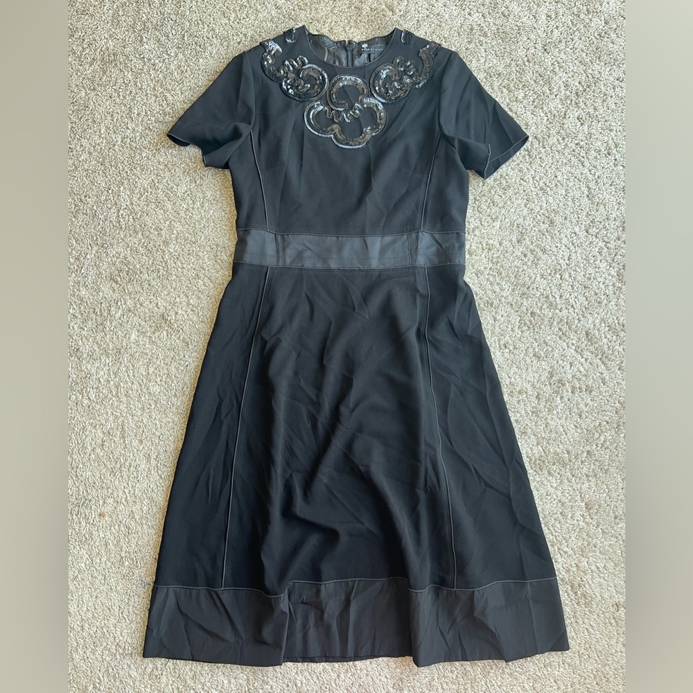 Marc By Marc Jacobs Black Dress with Embellished Neckline